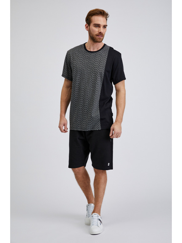 Sam 73 Fekete férfi mintás póló SAM 73 Paul