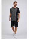 Sam 73 Fekete férfi mintás póló SAM 73 Paul