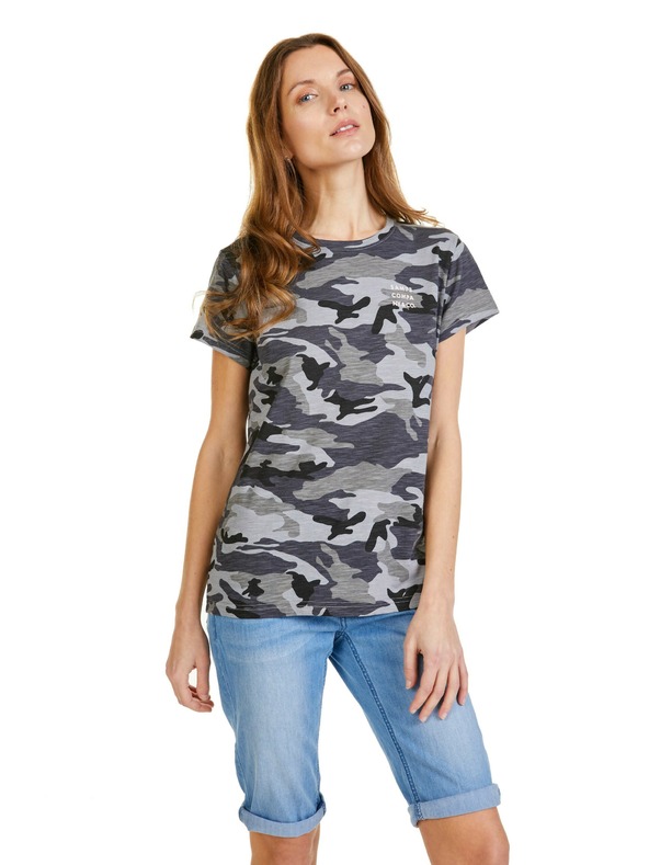 Sam 73 Sötétszürke női mintás póló SAM 73 Nora