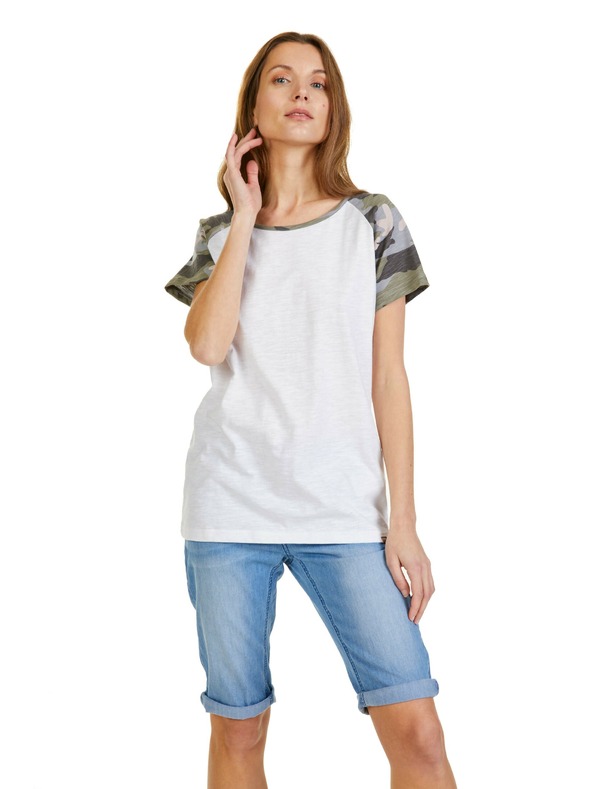 Sam 73 Fehér női mintás póló SAM 73 Rose