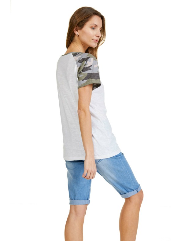 Sam 73 Fehér női mintás póló SAM 73 Rose