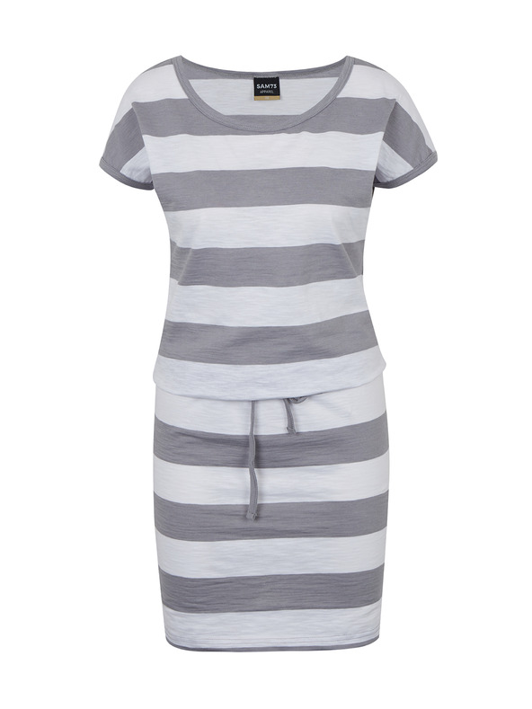 Sam 73 Fehér és szürke női csíkos rövid ruha SAM 73 Matilda