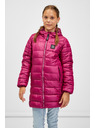 Sam 73 Sötét rózsaszínű, steppelt lány kabát kapucnival SAM 73 Nadine