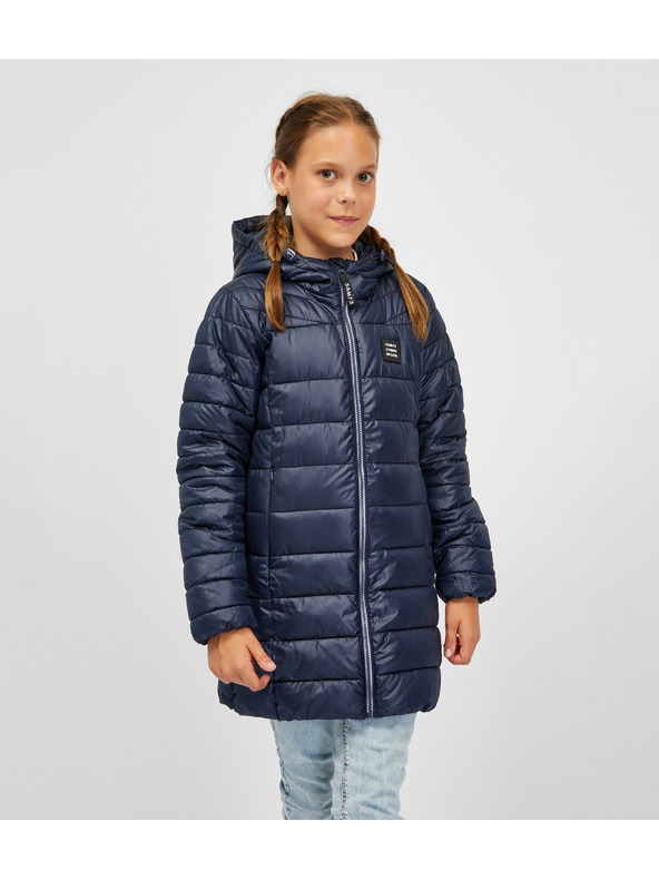 Sam 73 Sötétkék gyermek steppelt kabát kapucnival SAM 73 Nadine