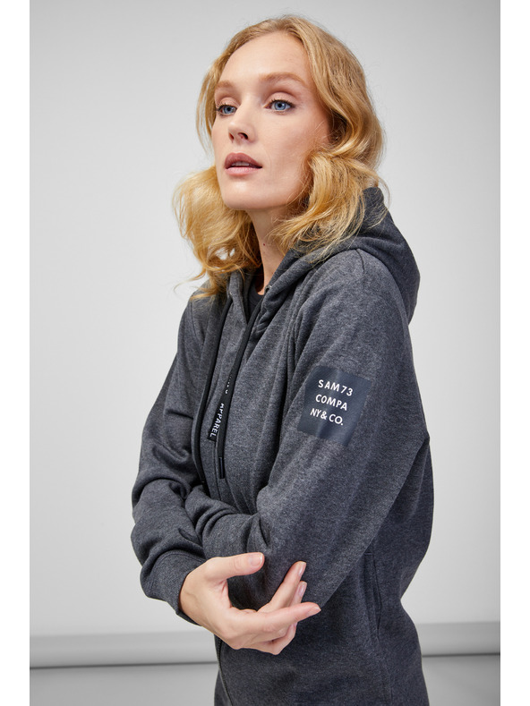 Sam 73 Szürke női szürke női kapucnis cipzáras kapucnis pulóver SAM 73 Drusilia