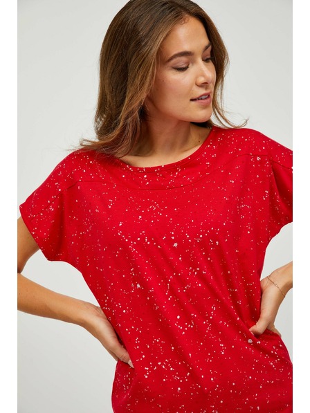 Sam 73 Piros női mintás póló SAM 73 Heqa