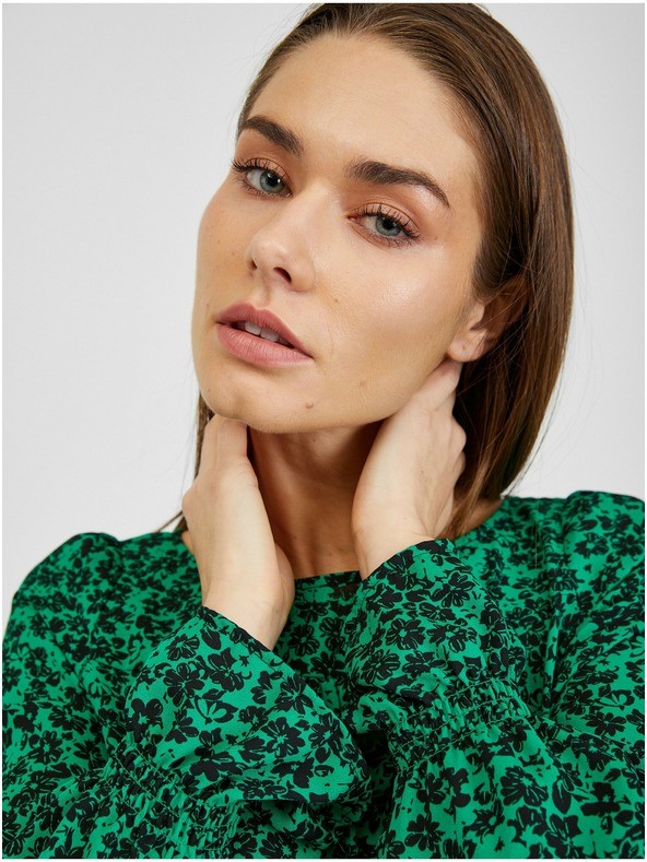 Orsay ORSAY fekete-zöld virágmintás női blúz