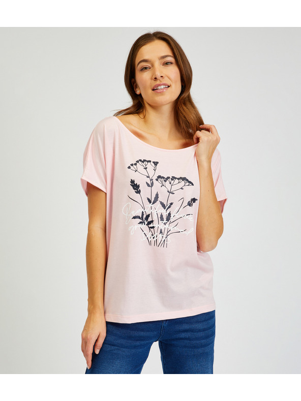 Sam 73 Világos rózsaszín női nyomtatott póló SAM73 Circinus