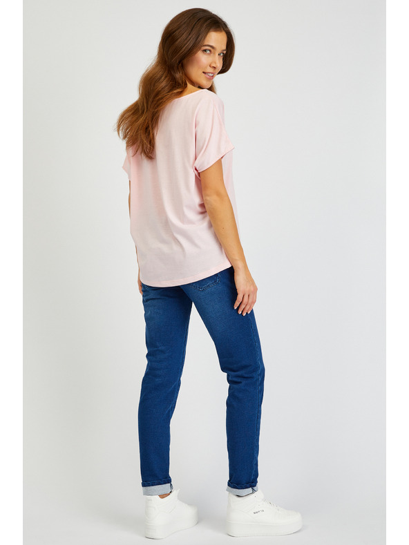 Sam 73 Világos rózsaszín női nyomtatott póló SAM73 Circinus