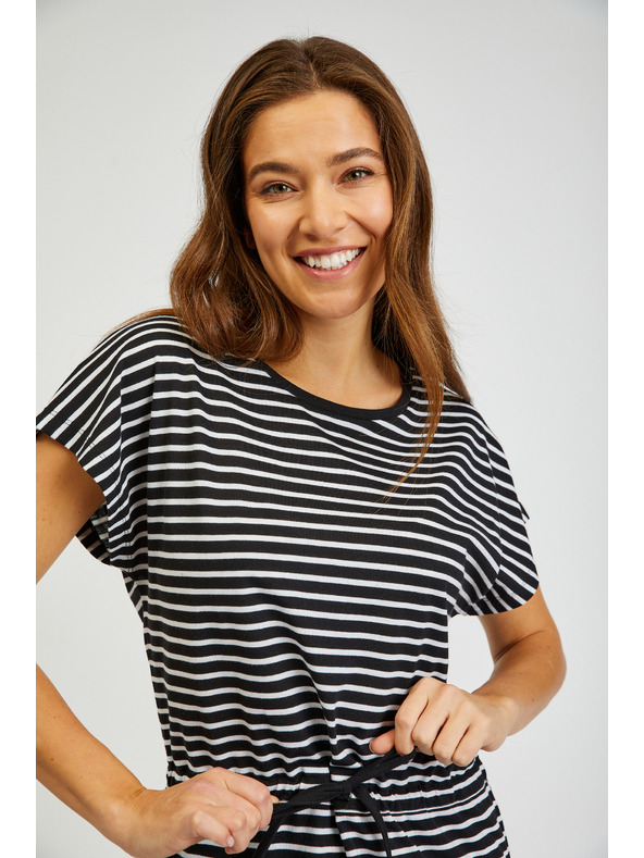 Sam 73 Fehér és fekete női csíkos ruha SAM73 Sagitta