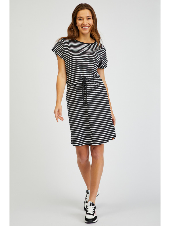 Sam 73 Fehér és fekete női csíkos ruha SAM73 Sagitta