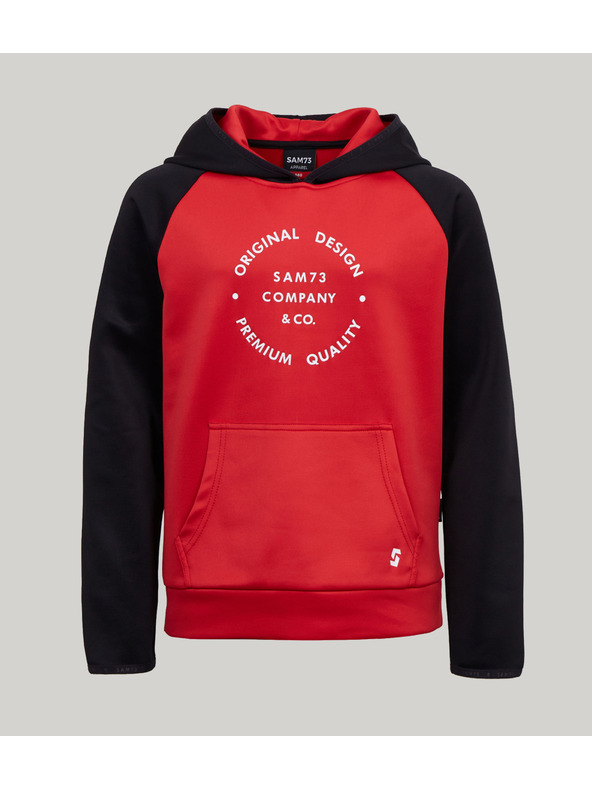 Sam 73 Fekete-piros unisex gyerek kapucnis pulóver SAM73 Draco
