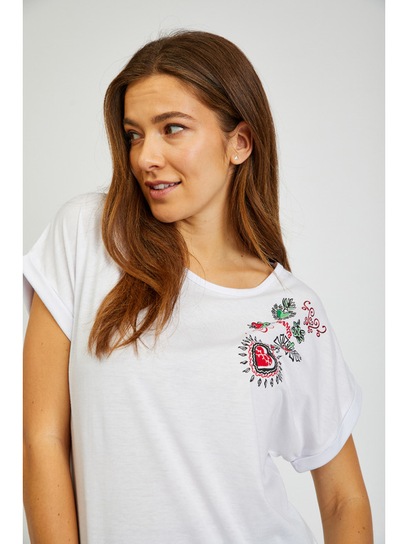 Sam 73 Fehér női nyomtatott póló SAM73 Bootes