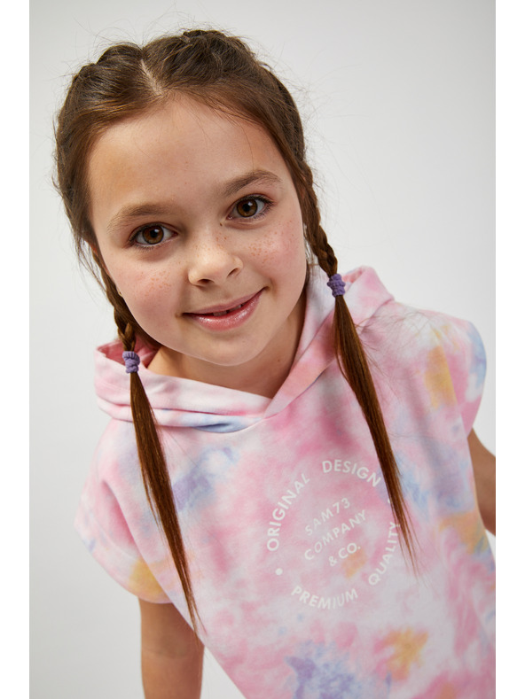 Sam 73 Kék-rózsaszín hosszú ujjatlan pulóver lányoknak SAM73 Pyr