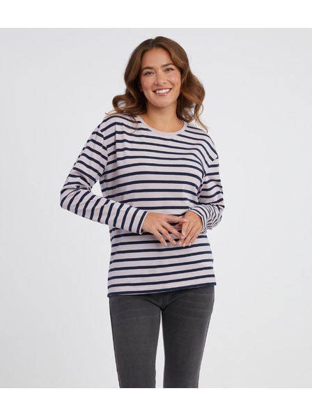 Sam 73 Kék és rózsaszín női csíkos hosszú ujjú póló SAM 73 Prudence