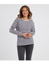 Sam 73 Kék és rózsaszín női csíkos hosszú ujjú póló SAM 73 Prudence