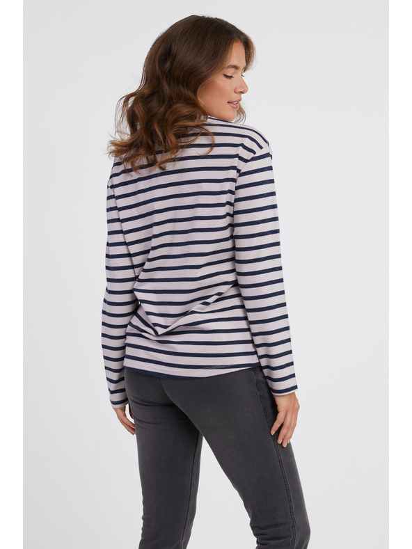 Sam 73 Kék és rózsaszín női csíkos hosszú ujjú póló SAM 73 Prudence