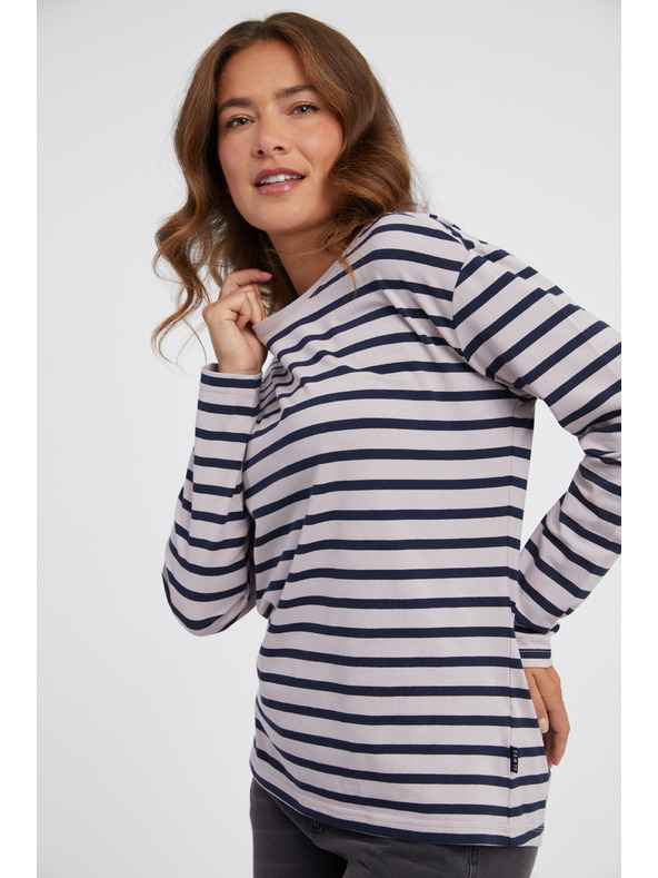 Sam 73 Kék és rózsaszín női csíkos hosszú ujjú póló SAM 73 Prudence