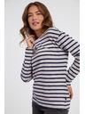 Sam 73 Kék és rózsaszín női csíkos hosszú ujjú póló SAM 73 Prudence