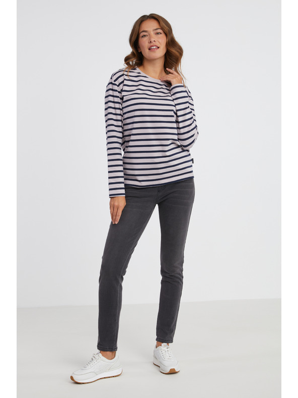 Sam 73 Kék és rózsaszín női csíkos hosszú ujjú póló SAM 73 Prudence