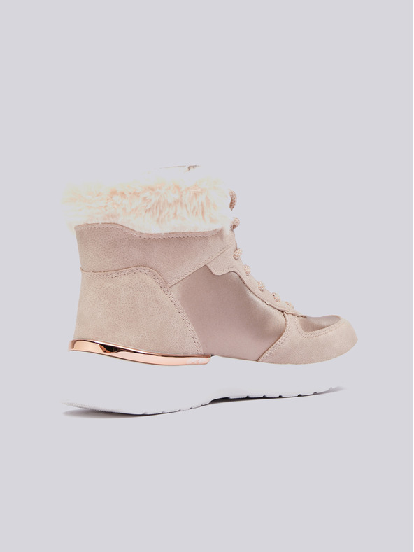 Sam 73 Világos rózsaszín női téli bokacsizma velúr részletekkel SAM 73 Antlia