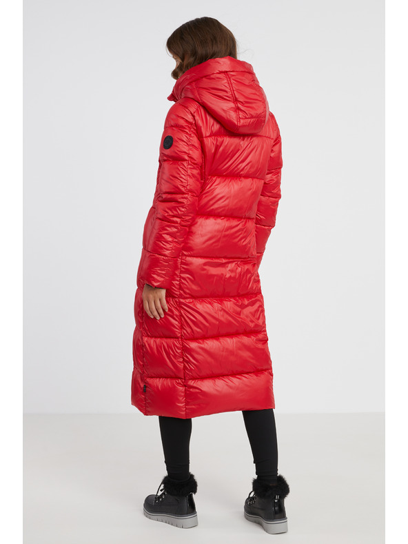 Sam 73 Piros női steppelt kabát kapucnival SAM 73 Anna