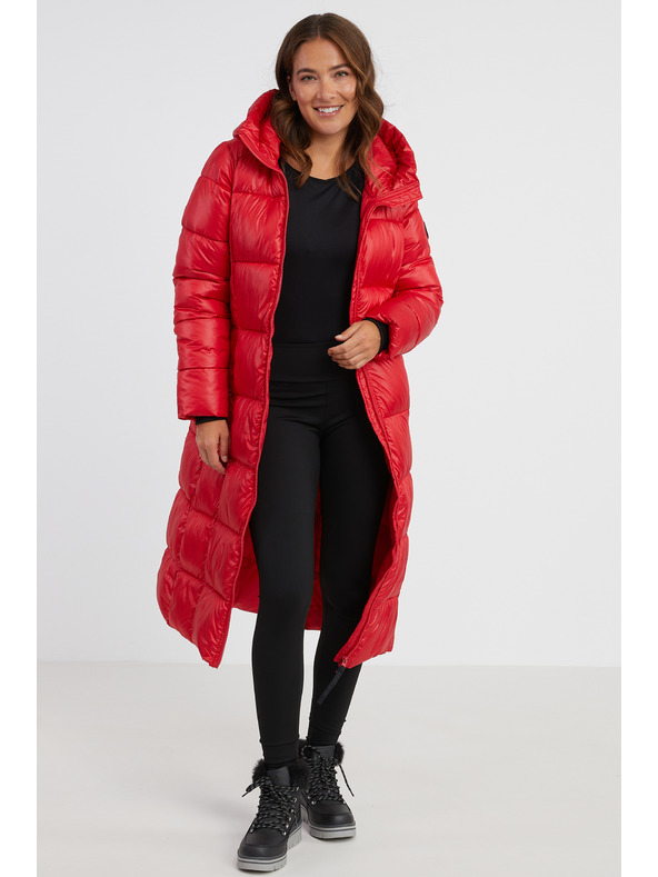 Sam 73 Piros női steppelt kabát kapucnival SAM 73 Anna