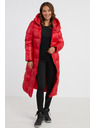 Sam 73 Piros női steppelt kabát kapucnival SAM 73 Anna