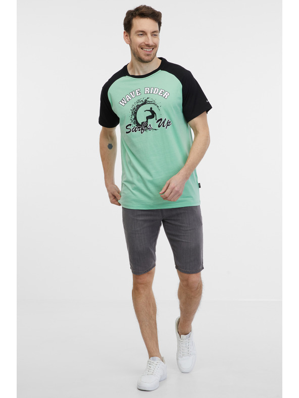 Sam 73 Fekete és zöld férfi póló SAM 73 Esteban