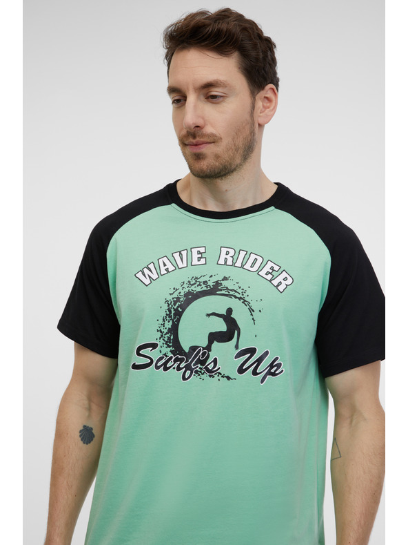 Sam 73 Fekete és zöld férfi póló SAM 73 Esteban