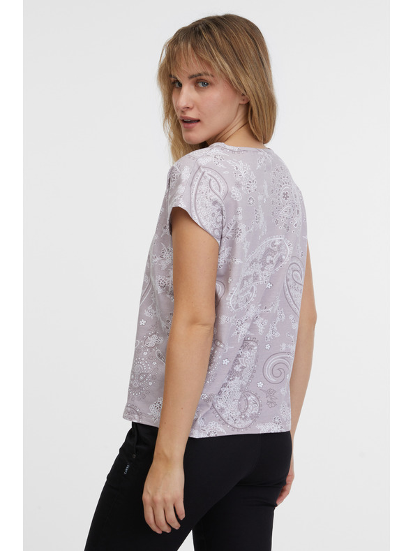 Sam 73 Világos lila női mintás póló SAM 73 Margarita
