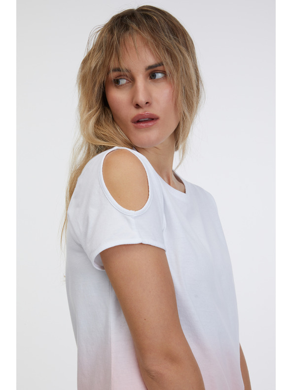 Sam 73 Rózsaszín és fehér női póló SAM 73 Dolores