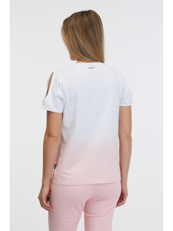 Sam 73 Rózsaszín és fehér női póló SAM 73 Dolores