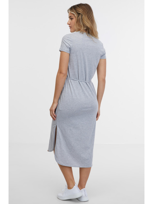 Sam 73 Világosszürke női csíkos midi ruha SAM 73 Estela