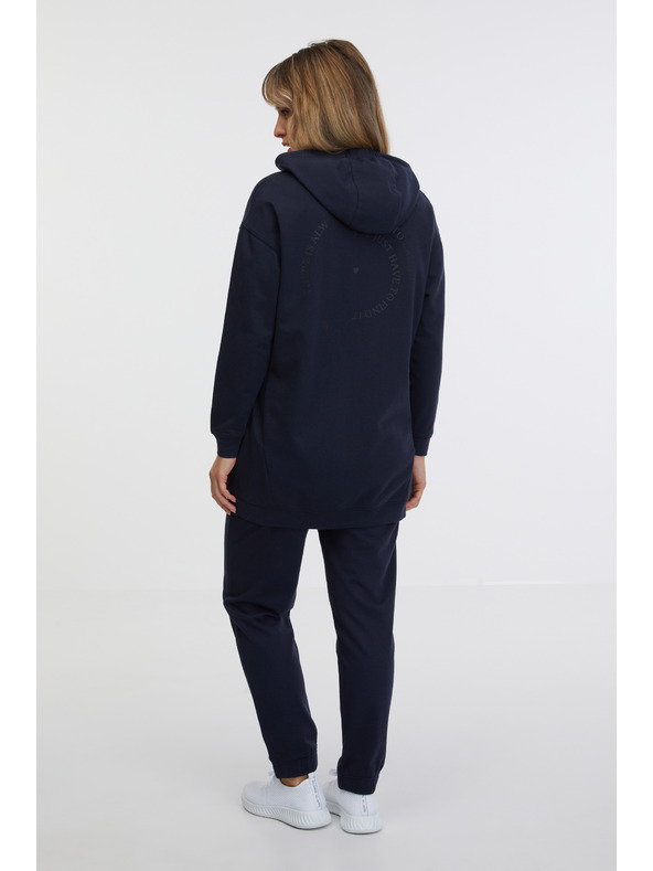 Sam 73 Sötétkék női hosszabbított kapucnis pulóver SAM 73 Lola