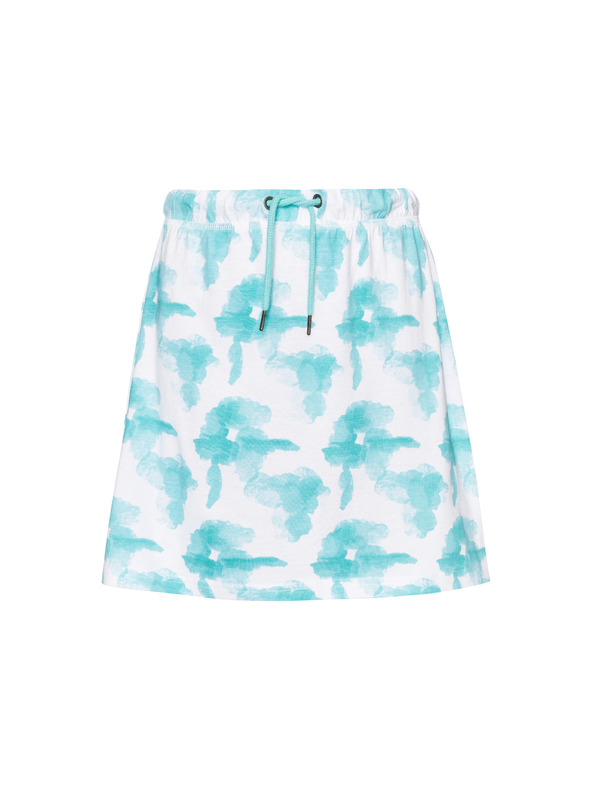 Sam 73 Fehér és türkizkék mintás női szoknya SAM 73