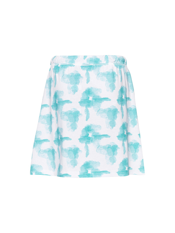 Sam 73 Fehér és türkizkék mintás női szoknya SAM 73