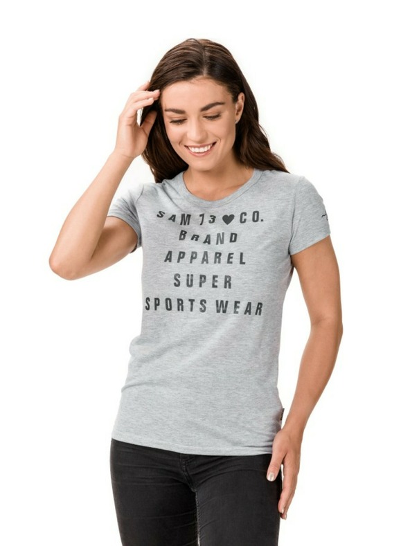 Sam 73 Világosszürke női póló SAM 73 Penny nyomtatással