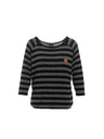 Sam 73 Fekete-szürke csíkos női póló SAM 73