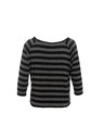 Sam 73 Fekete-szürke csíkos női póló SAM 73