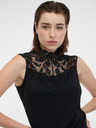 Orsay ORSAY fekete női póló csipkés részlettel
