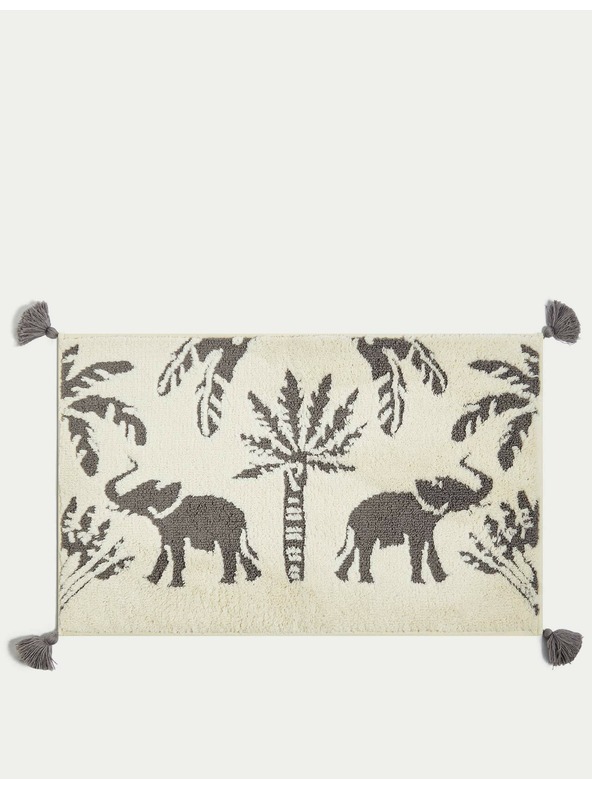 Marks & Spencer Elefántmotívumos pamutkeverék fürdőalátét Marks & Spencer szürke