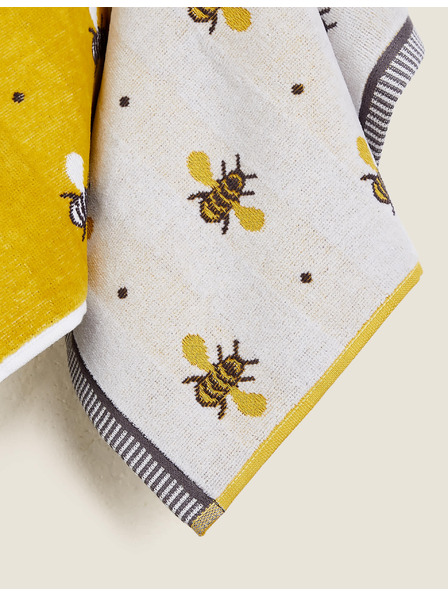Marks & Spencer Marks & Spencer 2 darabos 100% pamut méhecskés törölköző szett sárga