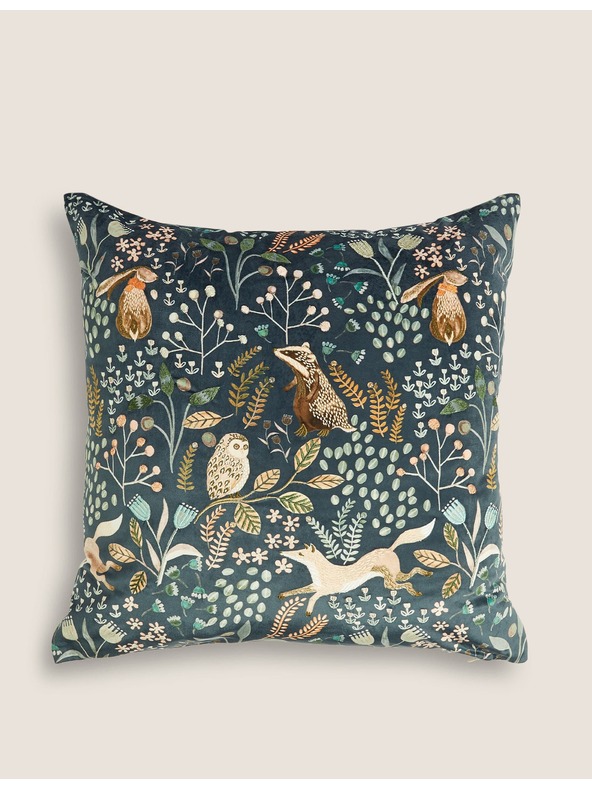 Marks & Spencer Marks & Spencer hímzett párnácska erdei motívummal sötétkék