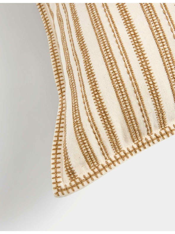 Marks & Spencer Marks & Spencer csíkos, hímzett, tiszta pamut párnahuzat sárga