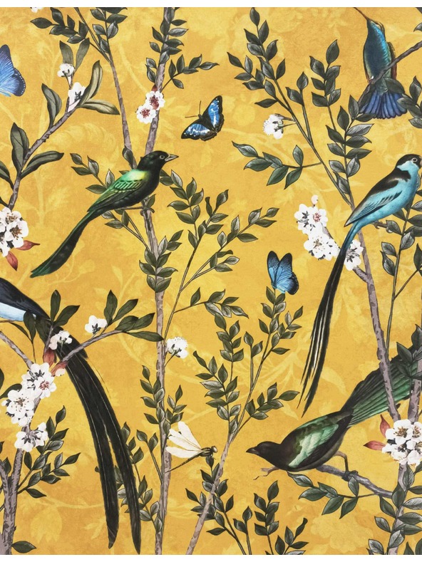 Marks & Spencer Marks & Spencer bársony párnahuzat madár mintával sárga