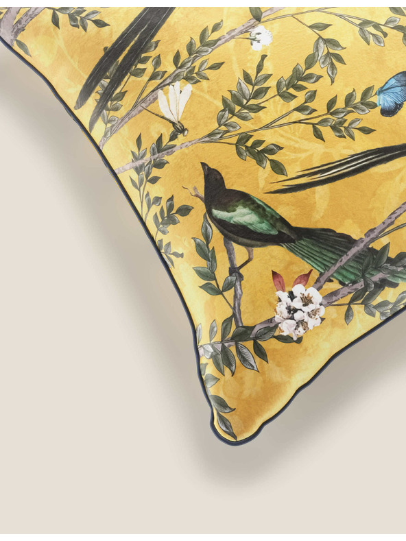 Marks & Spencer Marks & Spencer bársony párnahuzat madár mintával sárga