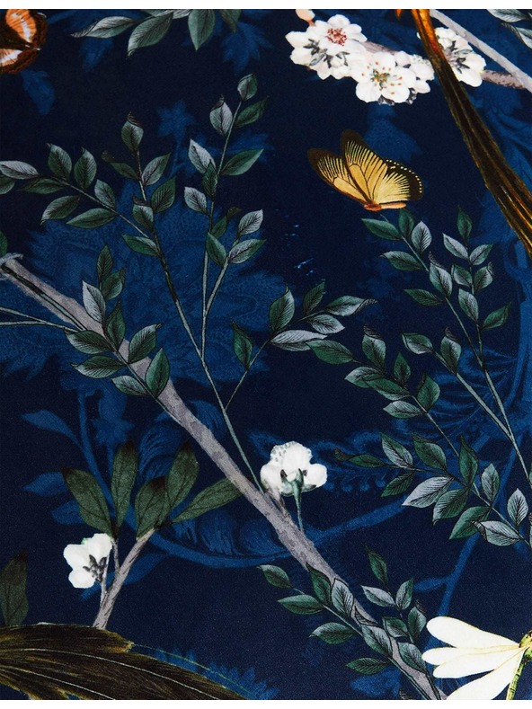 Marks & Spencer Marks & Spencer bársony párnahuzat madár mintával sötétkék