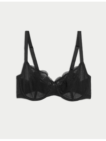 Marks & Spencer Balconette Jasmine melltartó merevítővel és csipkével, méret A–E Marks & Spencer fekete