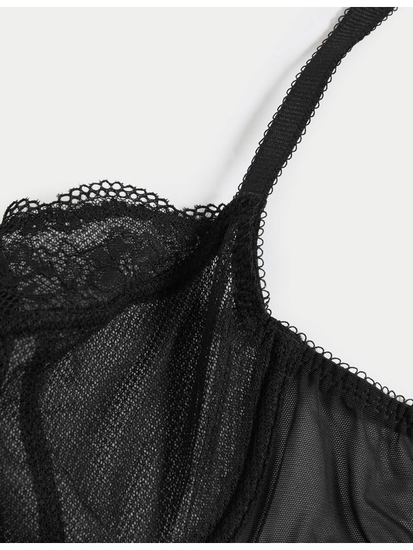 Marks & Spencer Balconette Jasmine melltartó merevítővel és csipkével, méret A–E Marks & Spencer fekete